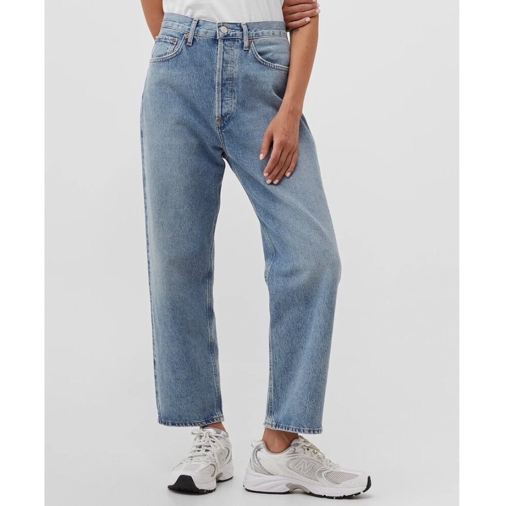 AGOLDE 90's Crop Mid Rise Loose Straight in Wash Passenger Size US 28